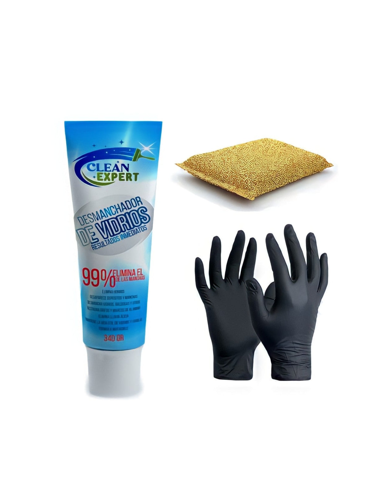 Desmanchador de Vidrios CLEAN EXPERT Presentación tubo + OBSEQUIO (esponja y guantes).