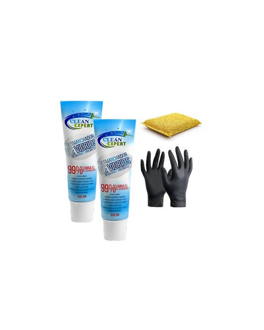 2 Desmanchadores de Vidrios CLEAN EXPERT Presentación tubo + OBSEQUIO (esponja y guantes).