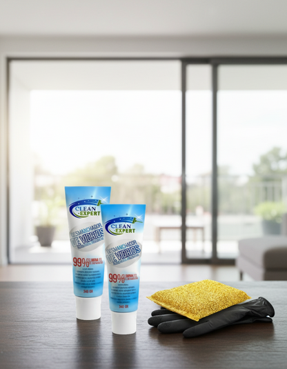 2 Desmanchadores de Vidrios CLEAN EXPERT Presentación tubo + OBSEQUIO (esponja y guantes).