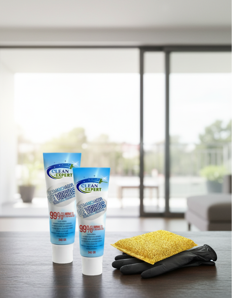 2 Desmanchadores de Vidrios CLEAN EXPERT Presentación tubo + OBSEQUIO (esponja y guantes).